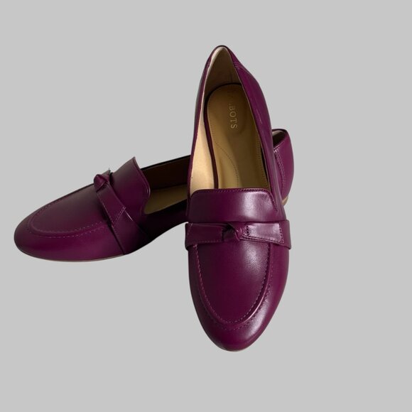NIB Talbots Loafers Ryan Bow sz 11 Plum Flat Heel Leather - Picture 13 of 14